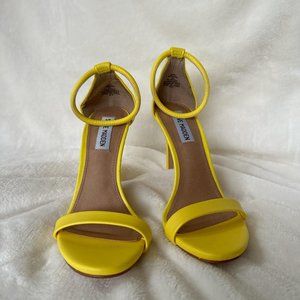 Women's Steve Madden Yellow Almond Toe Stiletto Dress Sandals